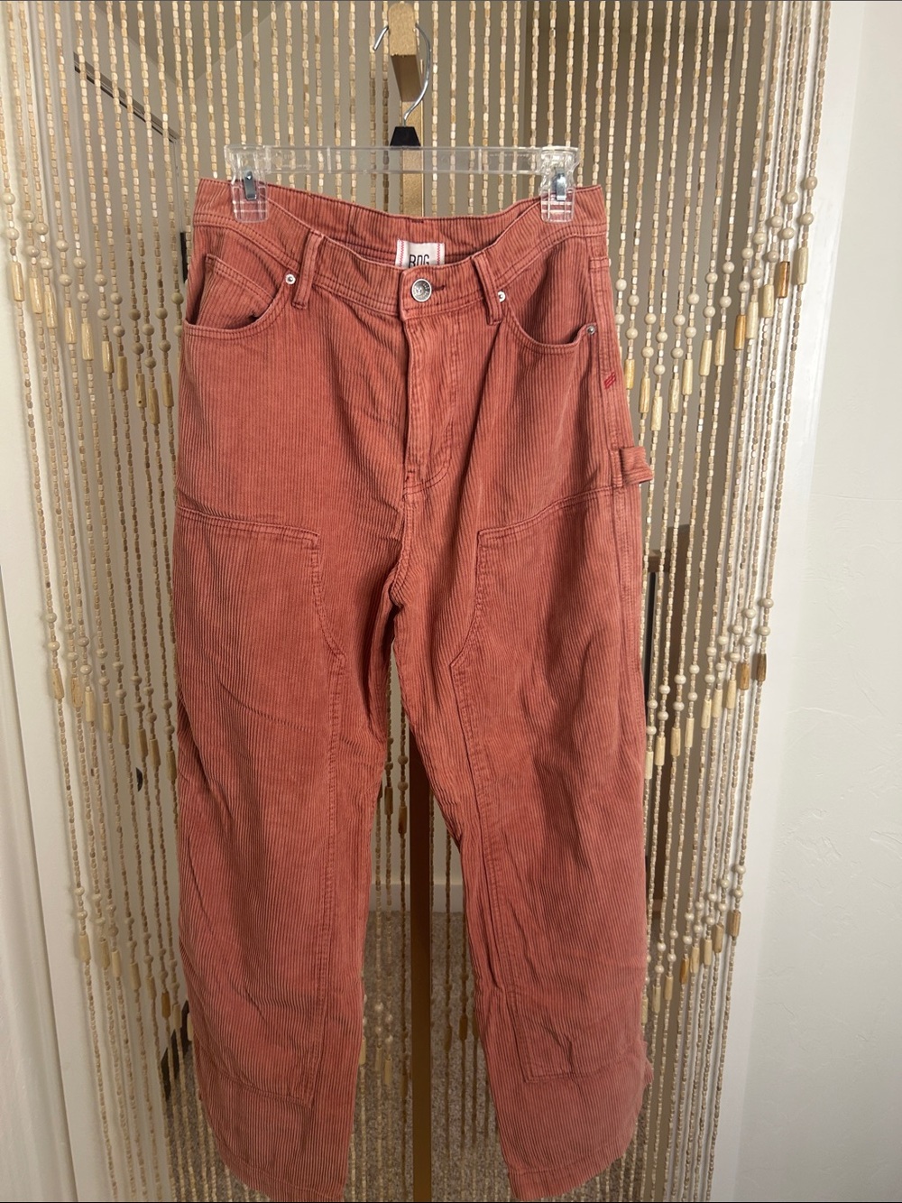 BDG Cargo Corduroy Work Pants in Dusty Rose - Unbranded